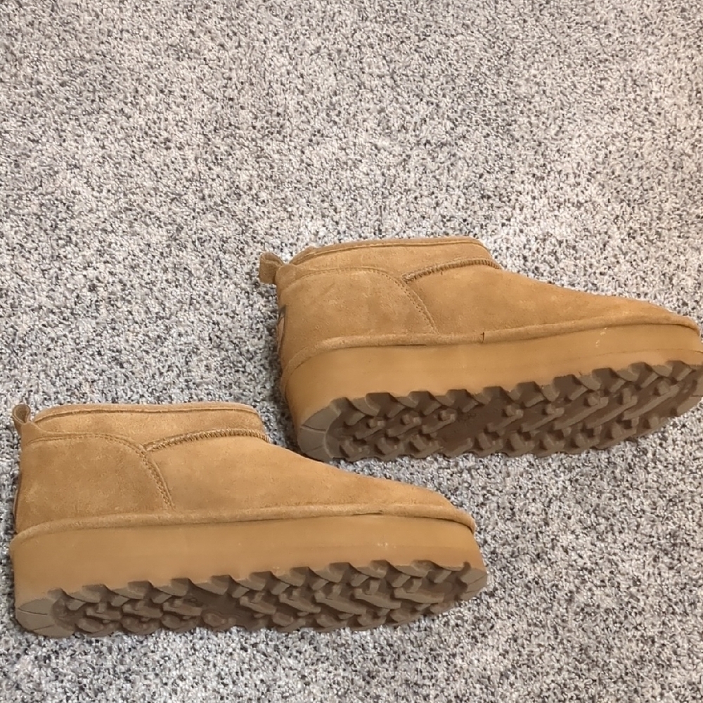 Tan Suede Ankle Boots - Picture 3 of 6